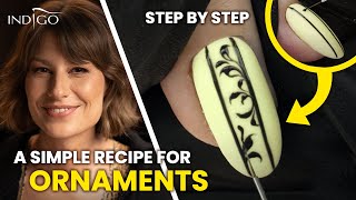 ORNAMENTS ON NAILS  step by step - simple gel polish nails styling
