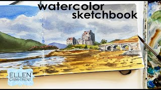 Watercolor landscape sketchbook tutorial