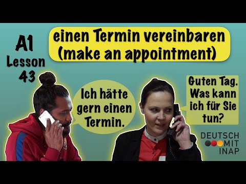 A1- German lesson 43 | How to make an appointment | einen Termin vereinbaren | Dialoge