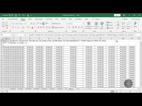Sử dụng UNION ALL và UNION trong SQL Add Ins HocExcel Online