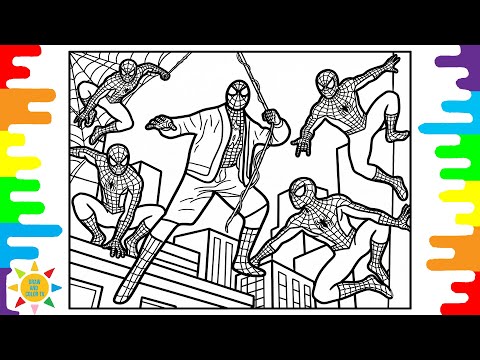 Spider-Man Multiverse Coloring Fun! | Many Spider-Men Coloring Page#artcoloring