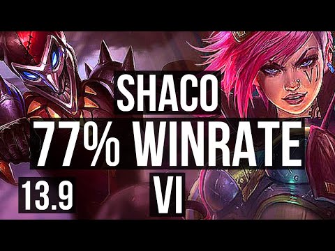 SHACO vs VI (JNG) | 9/0/6, 77% winrate, Legendary | KR Grandmaster | 13.9