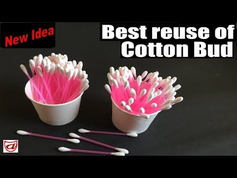 Beautiful DIY craft by reusing waste Cotton buds | Waste material craft idea