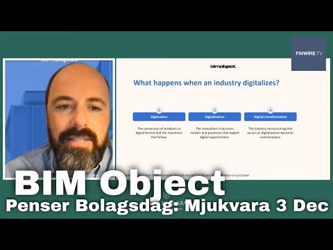 BIM Object - Bolagspresentation Erik Penser Bank Temadag: Mjukvara - 3 December 2020