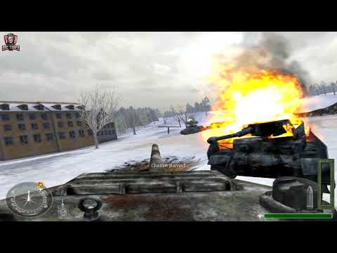 Call of Duty 1(2003) Gameplay Walkthrough Part 23 - Tank Drive Town Remastered | Soviet Campaign