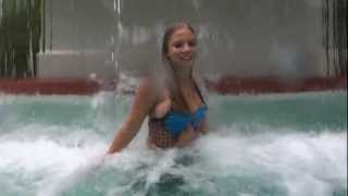 Trina Mason mermaid enjoys a waterfall