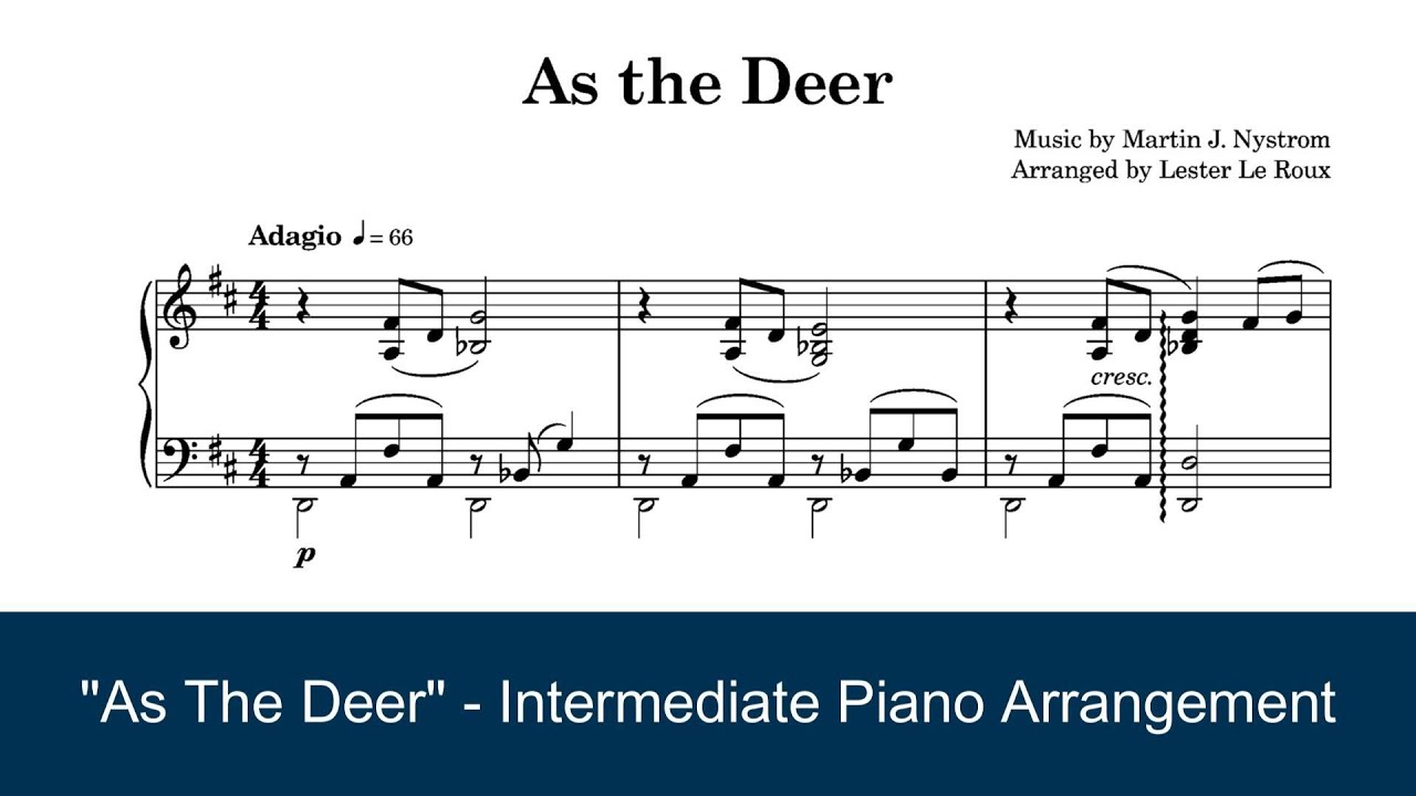 As the Deer - Intermediate Piano Arrangement