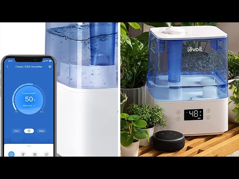 LEVOIT Humidifiers for Bedroom Large Room Home, (6L) Cool Mist Top Fill Essential Oil Diffuser for Baby & Plants, Smart App & Voice Control, Rapid Humidification & Auto Mode - Quiet Sleep Mode, Gray video review thumbnail