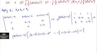 Download Lagu If a+b+c=0 and det (a-x c b, c b-x a , b a c-x)=) then x = Thumbnail