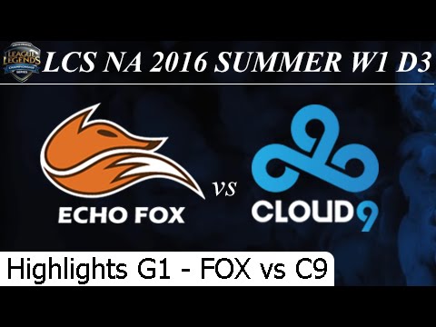 FOX vs C9 Game 1 Highlights (Froggen Anivia) - LCS NA Summer 2016 W1D3M9 Echo Fox vs Cloud 9