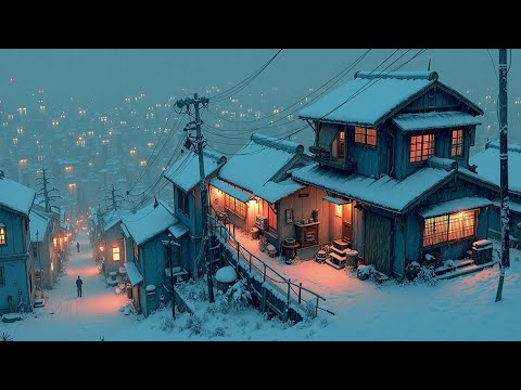 Snowy Japanese Lofi Ambience ❄️ Cozy Winter Vibes & Chill Hip Hop Beats 🎶 Study Relax Sleep