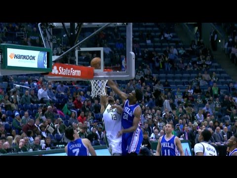 Joel Embiid Rejects Jabari Parker at the Rim | 01.16.17