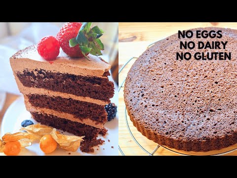HOW To Make EGGLESS CHOCOLATE CAKE At Home (gluten-free, vegan, refined sugar-free)