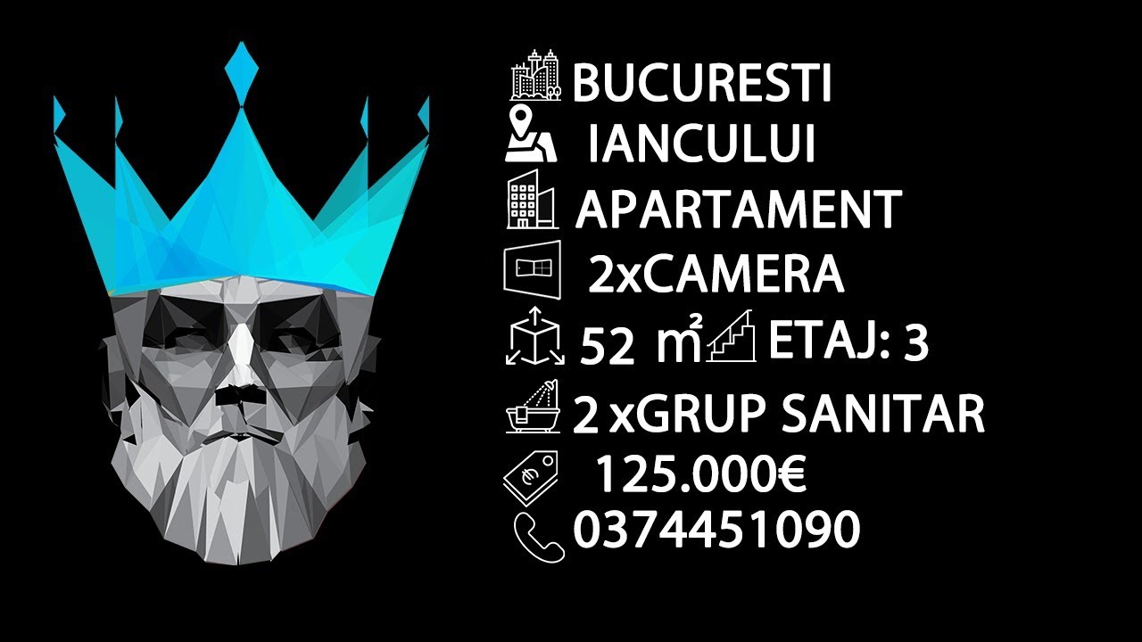 Tur video Iancului - Obor | 2 camere | Centrala | Terasa 15mp | 2017 | Mobilat