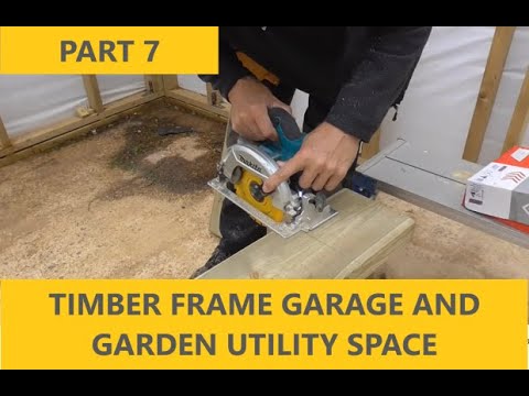 Timber framed garage and garden utility space. PART 7 (marking, cutting and fixing deck joists)