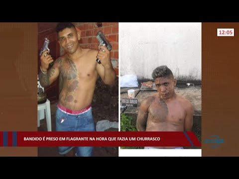 Bandido é preso em flagrante na hora que fazia um churrasco 24 02 2022