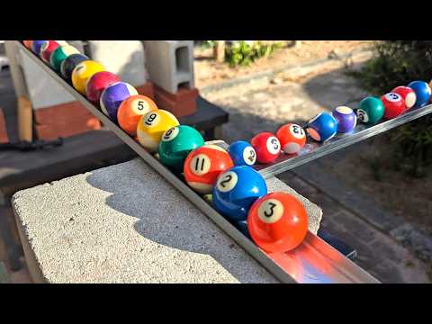 Outdoor Marble Run ☆ Roll the balls on a handmade course on the beach or in the garden. ASMR video