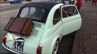 preview picture of video 'Fiat 500N 1957. First Series. Seen marching on the road in Turin, Italy'