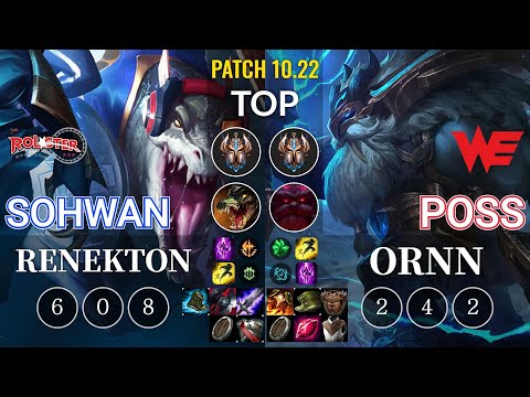 KT SoHwan Renekton vs WE Poss Ornn Top - KR Patch 10.22