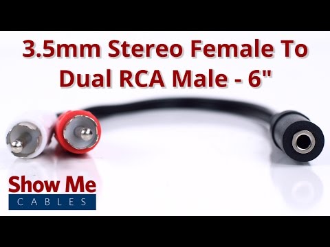 3.5mm Stereo Female To Dual RCA Male Adapter #936