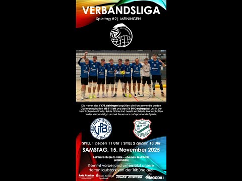 🎥 LIVE: Verbandsliga Spieltag #2 | VV 70 Meiningen vs. VfB 91 Suhl & SV 08 Geraberg 🏐