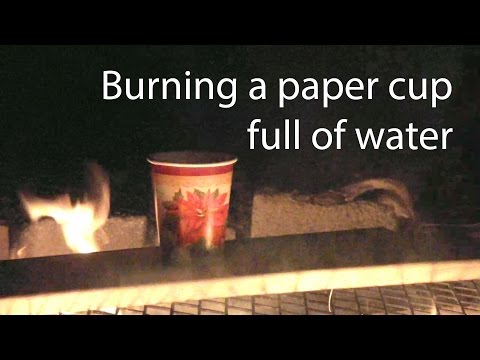 burning a paper cup full of water (time-lapse)