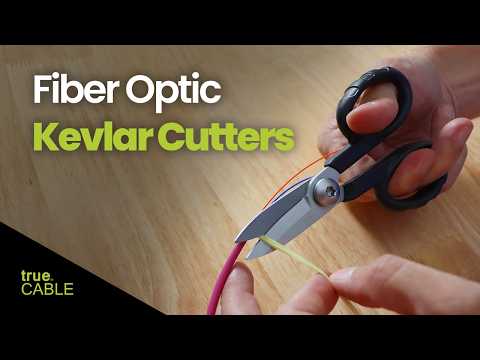 Part of a video titled How to Cut Fiber Optic Cable Kevlar - YouTube