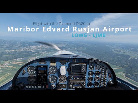 Diamond DA20 - Flying to Maribor Edvard Rusjan Airport (LOWG - LJMB) Landing Training