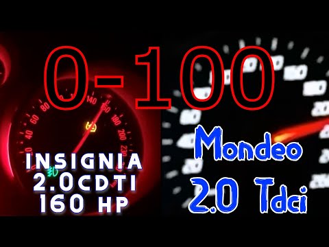 Opel insignia 2.0 Cdti 160 Hp VS Ford Mondeo Mk4 2.0 Tdci 163 Hp 0-100 Race