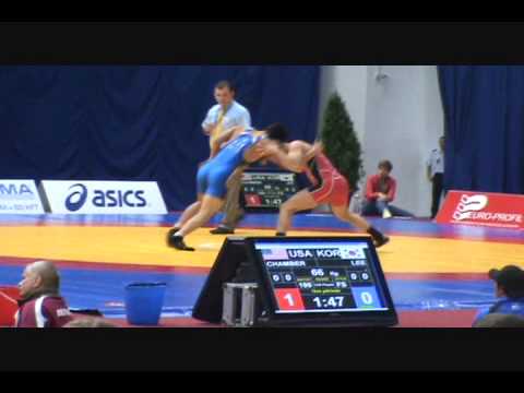 Jason Chamberlain (USA) dec. Yun-Han Lee (KOR), 66 kg men's freestyle at Junior Worlds