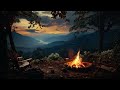 Cozy Camping Ambience in the Forest with Crackling Campfire & Nature Sound at Night Ambience