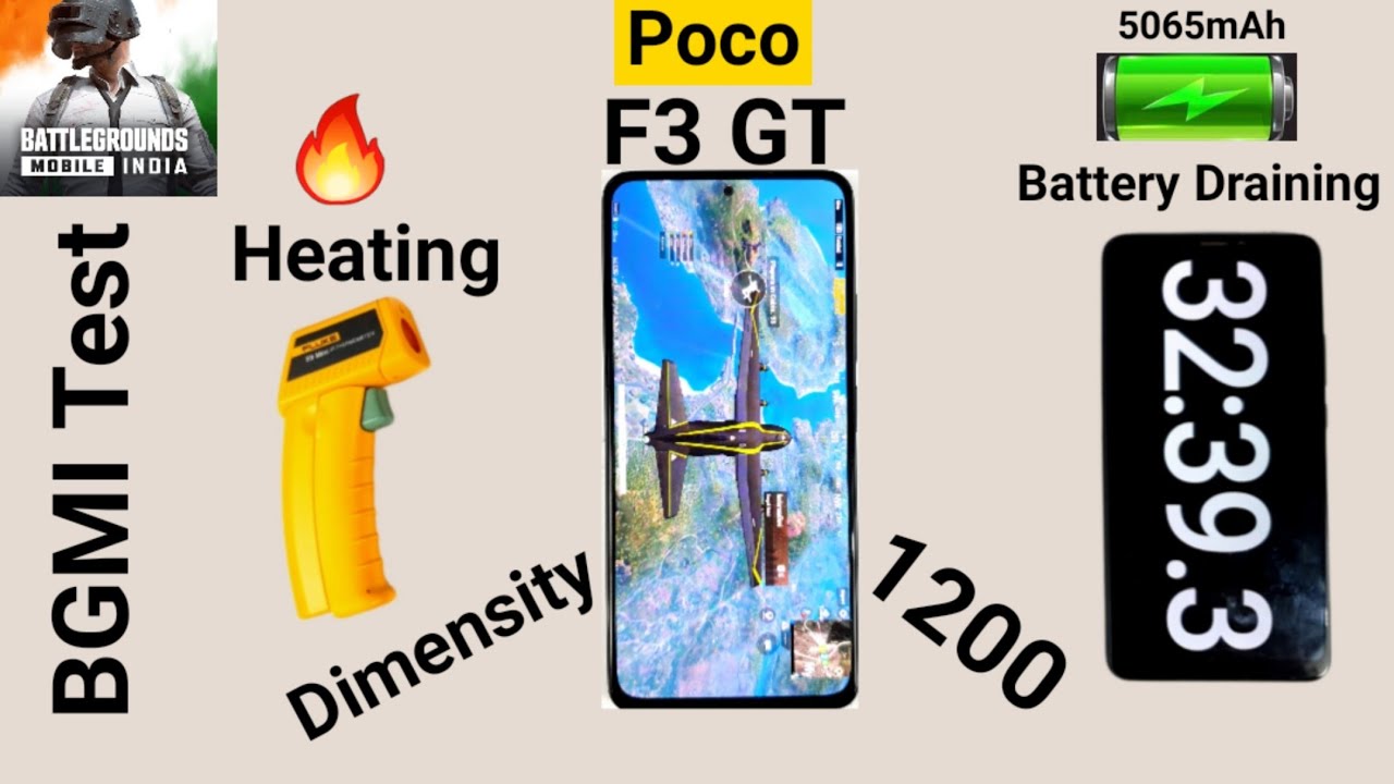 Poco F3 GT BGMI battery draining, heating test & Fps Drop Test [this phone is Gaming Beast]🔥🔥🔥