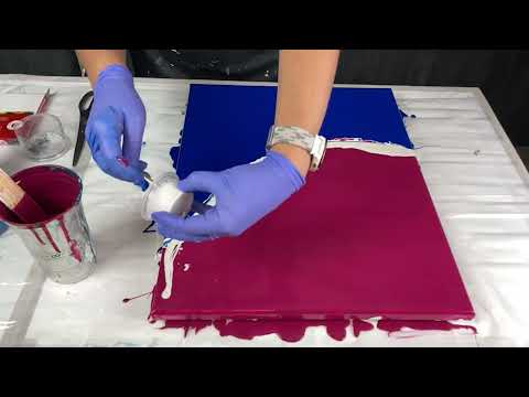 Surprise! 🌈 Rainbow Gradients for Days in this Acrylic Pour Painting