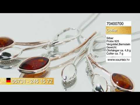 Цепочка из позолоченного серебра 925 пробы с янтарной подвеской 