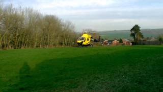 preview picture of video 'Wiltshire Air Ambulance lands in Market Lavington'