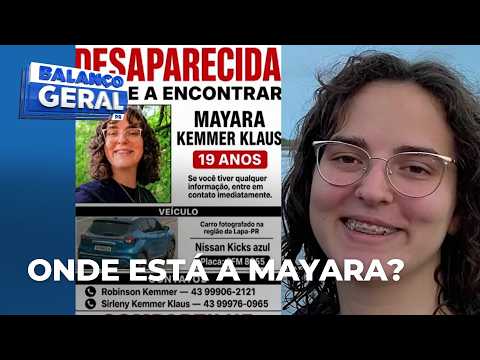 Universitária Mayara de 19 anos some ao viajar; GPS indica carro na Lapa e celular em Piraquara