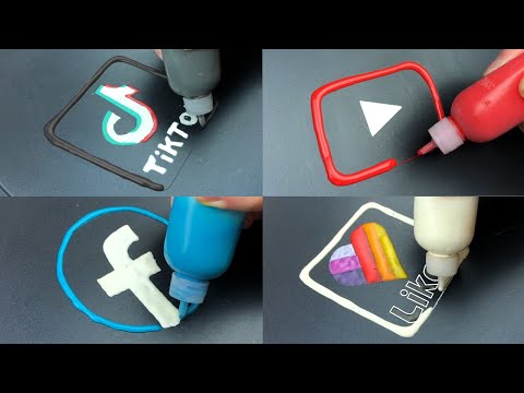 Social Media Logo Pancake Art: TikTok, YouTube, Facebook, Likee