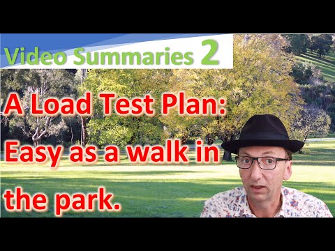Performance and Load Test Plan - as a video summary. The easy way to explain a test plan.