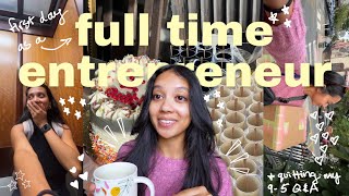 first day as a full time entrepreneur //small business owner, I quit my 9-5 Q&A, day in my life vlog