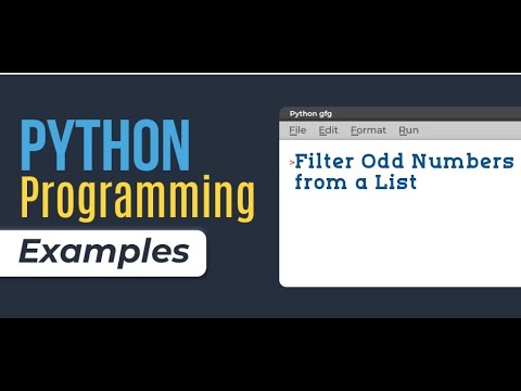 10 Filter Odd Numbers From A List Python Interview Programs Python Programs Python