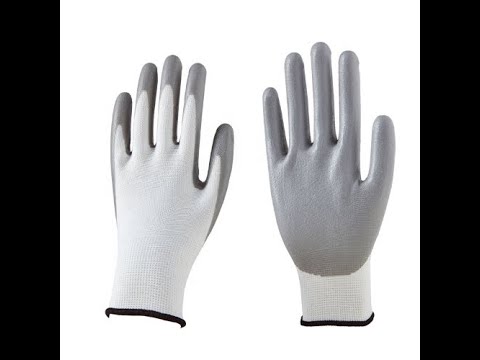 White Nylon Shell With Grey Nitrile Dipped Glove