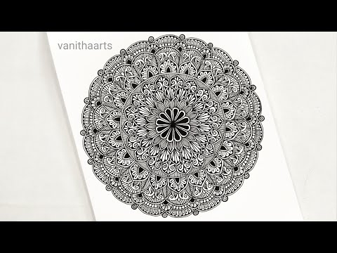 How to draw a Mandala Art for Beginners Step by Step Tutorial Easy Mandala Drawing vanithaarts