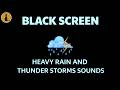 Rainstorm At Night Raindrops Distant Thunder Dark Screen 4 Hours