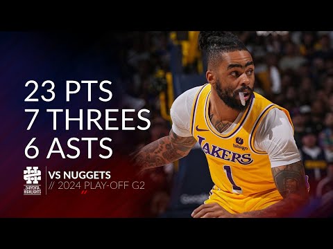 D'Angelo Russell 23 pts 7 threes 6 asts vs Nuggets 2024 PO G2
