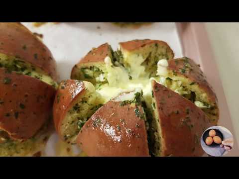 Korean Cream Cheese Garlic Bread (six sided bread-from scratch)