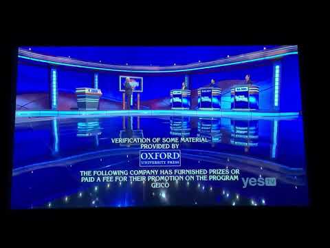 Jeopardy short end credits, Kate Freeman Day 2 (12/14/20)