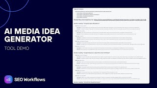 How to use the AI Media Idea Generator (SEO Workflows)