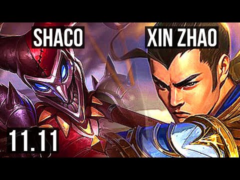 SHACO vs XIN ZHAO (JUNGLE) | Rank 2 Shaco, 12/1/7, 700+ games, Legendary | KR Grandmaster | v11.11