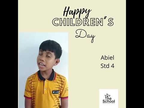 Abiel Sabu Mangalapilly wishing Happy Children's Day
