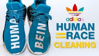 The Best Way to Clean Pharrell's Adidas Human Races (Sharp Blue)